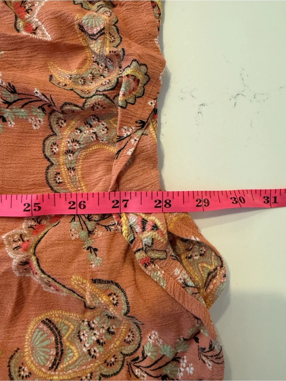 BeBop Rust Paisley Mini Dress with Button Front
